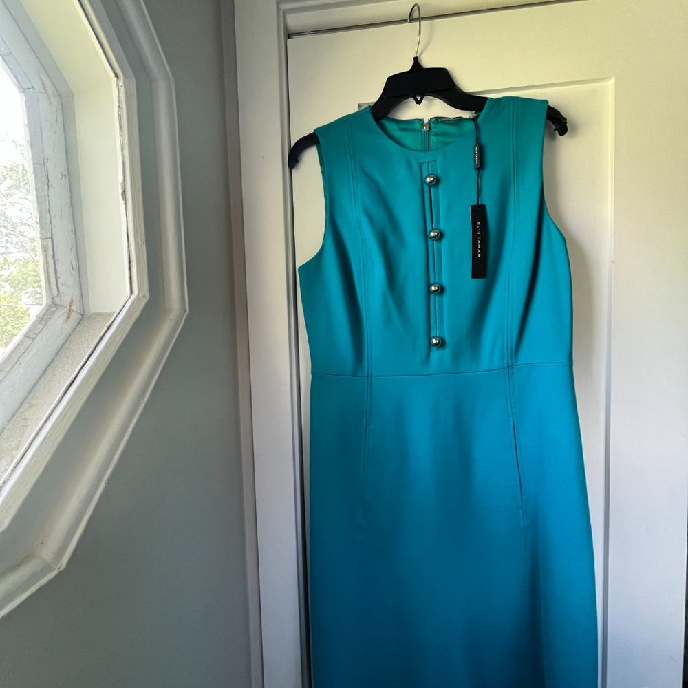 ELIE TAHARI Louisa Knit A-Line Dress NWT Aquarius